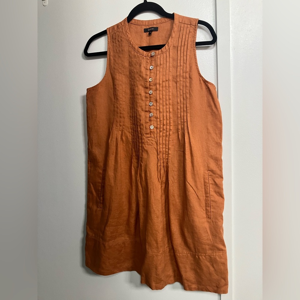 Quince 100% European Linen Sleeveless Swing Dress